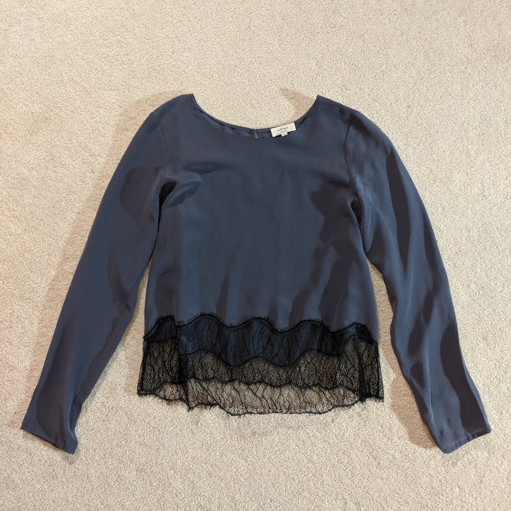 [3 for $25] Wilfred Silk Lacey Top